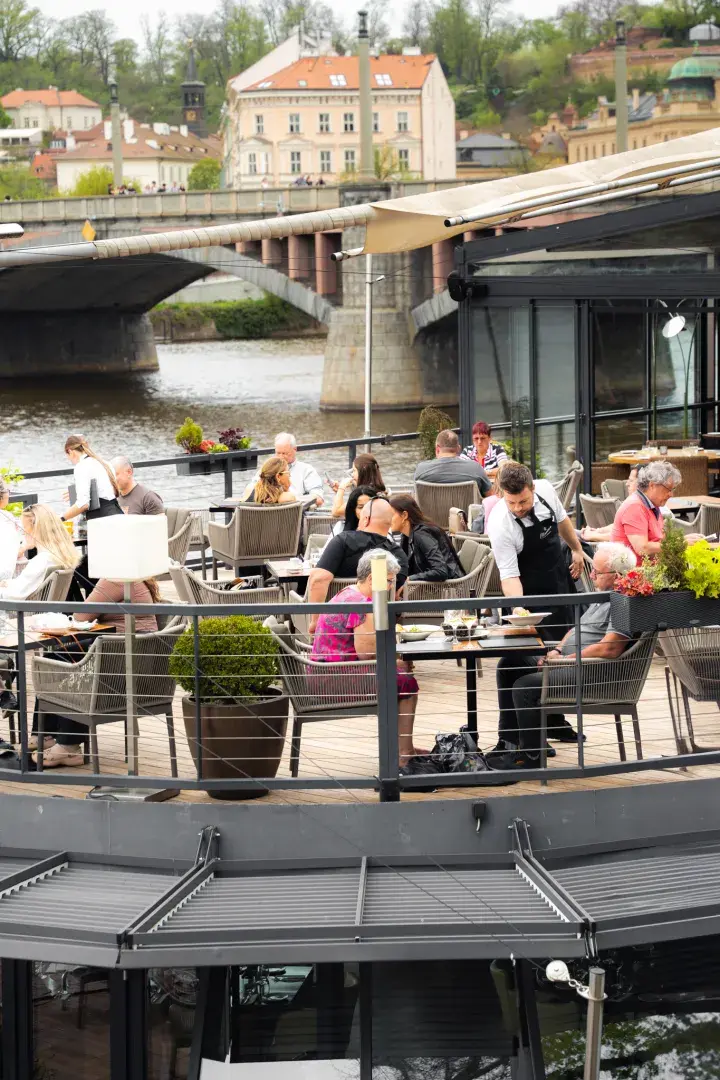 Upper terrace with a view of Prague