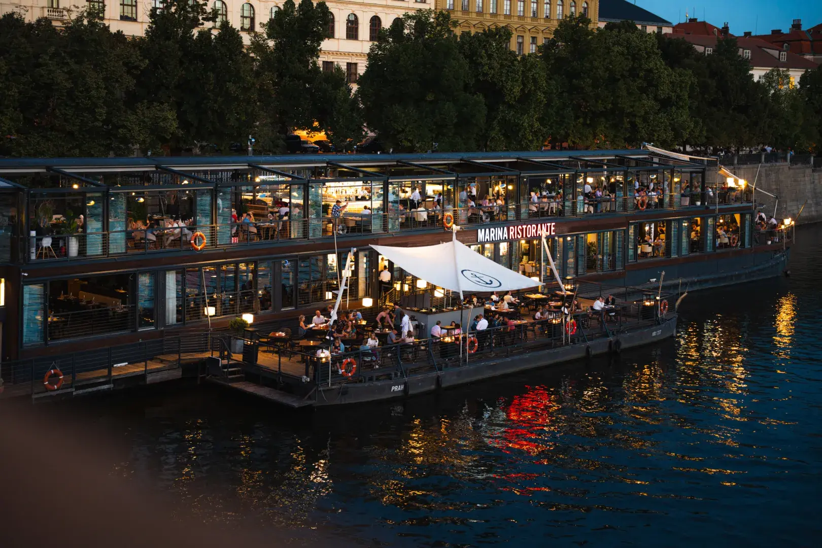 Pontoon on the water