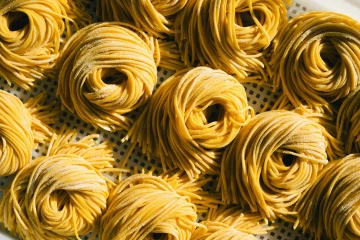 Fresh homemade tagliatelle, the base of Marina Ristorante's pasta.