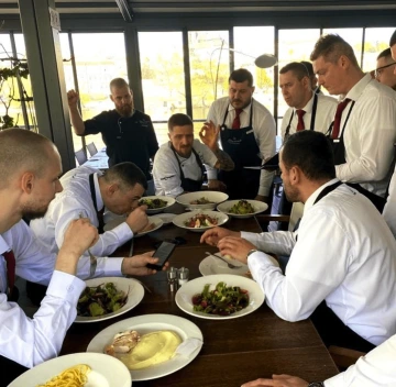 The Marina Ristorante team at a tasting and briefing together.